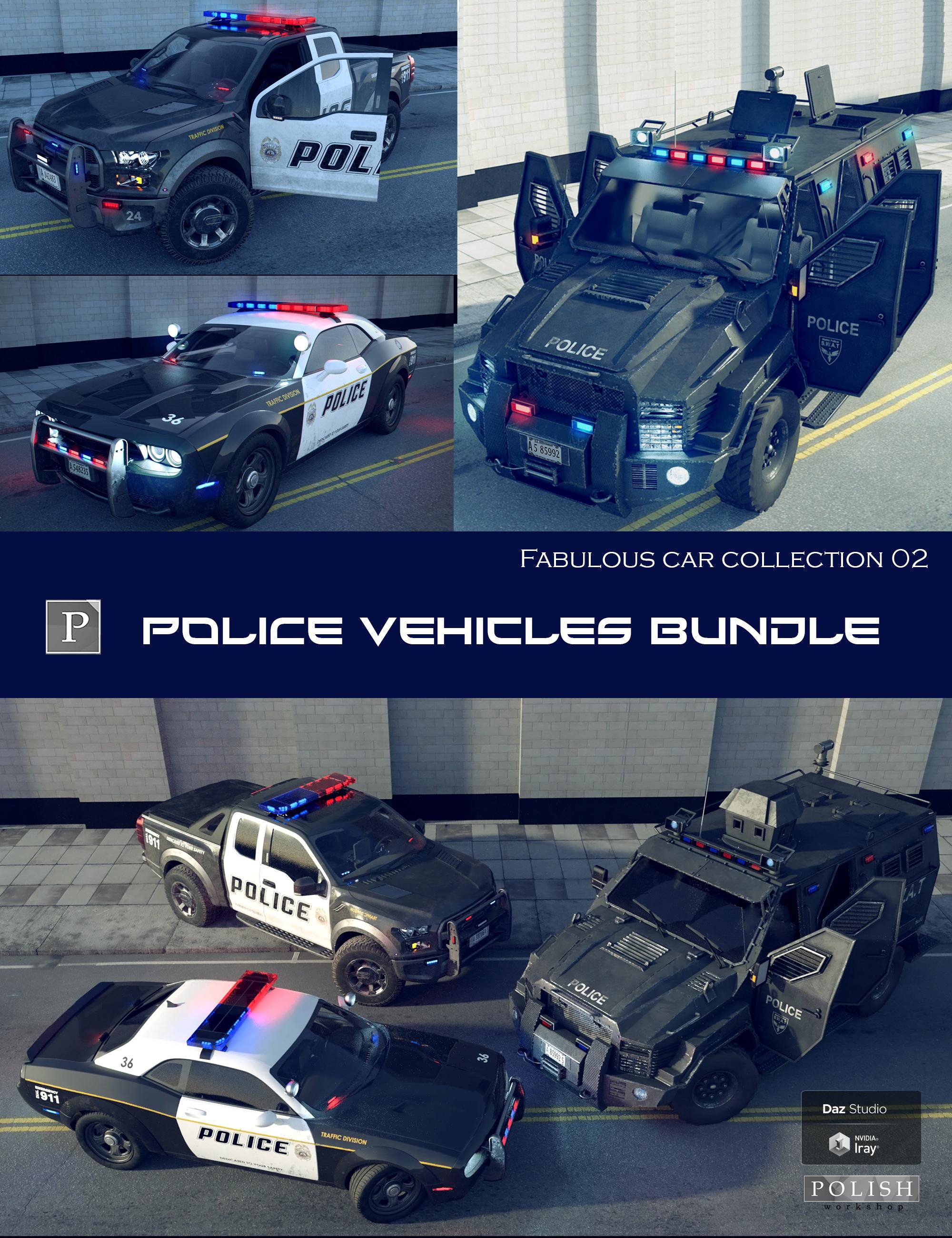 Police Vehicles Bundle by: Polish, 3D Models by Daz 3D