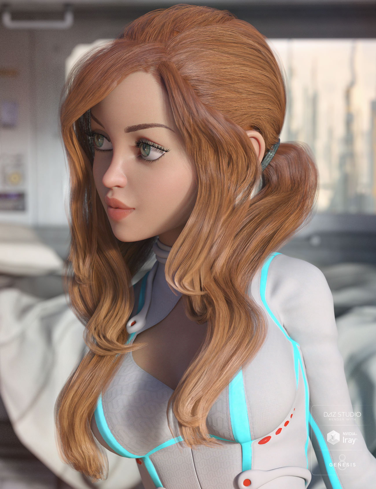 Sloane Hair for Genesis 3 & 8 Female(s) by: AprilYSH, 3D Models by Daz 3D
