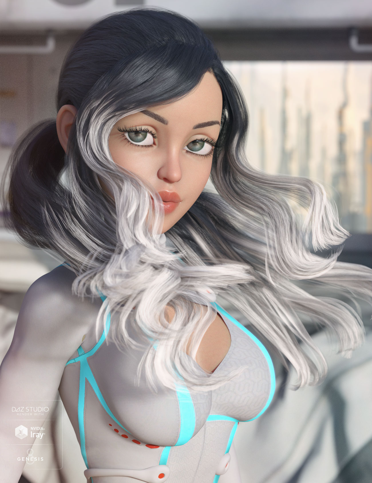 Sloane Hair for Genesis 3 & 8 Female(s) by: AprilYSH, 3D Models by Daz 3D