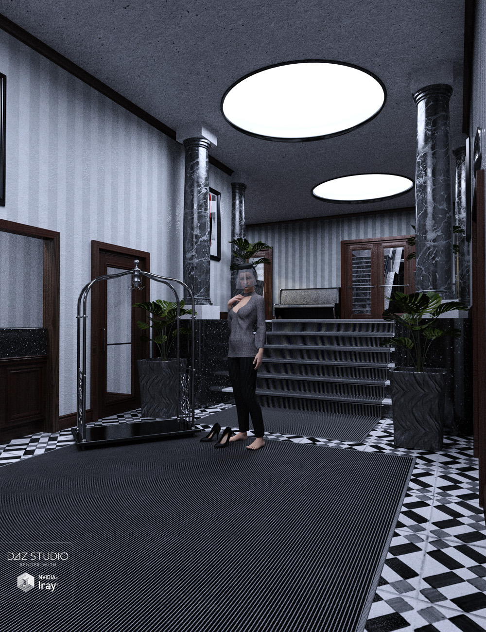 Noir Classy Art Deco Hotel Lobby by: David BrinnenForbiddenWhispers, 3D Models by Daz 3D