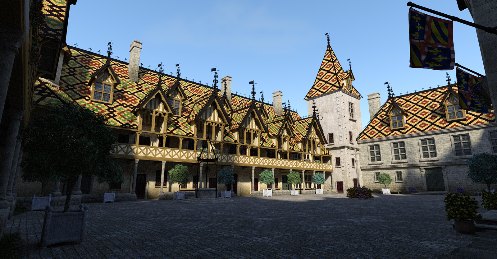 Beaune-Courtyard by: Faveral, 3D Models by Daz 3D