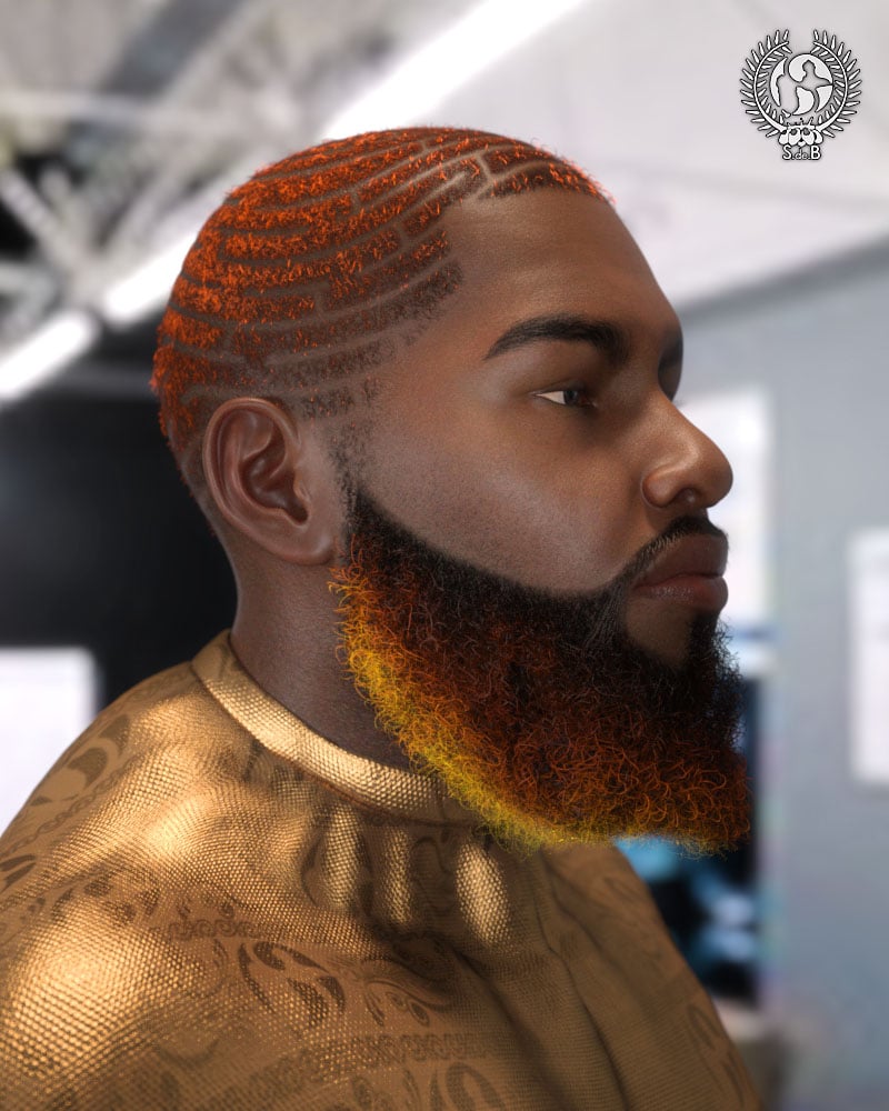 Stylish Hair and Beard for Genesis 3 and 8 Male(s) by: SamSil, 3D Models by Daz 3D