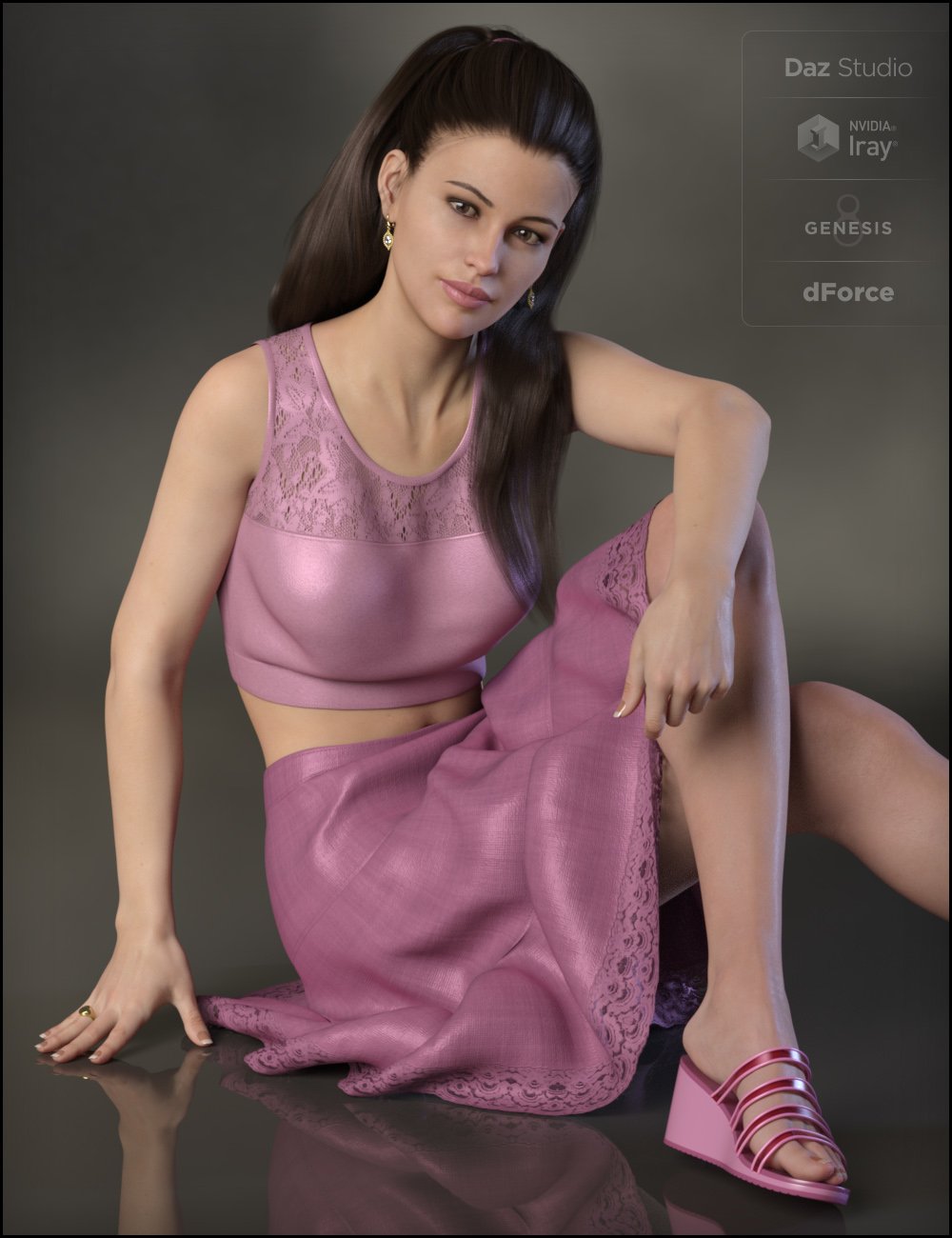 dForce Sweet Summer Outfit for Genesis 8 Female(s) by: Fisty & Darc, 3D Models by Daz 3D