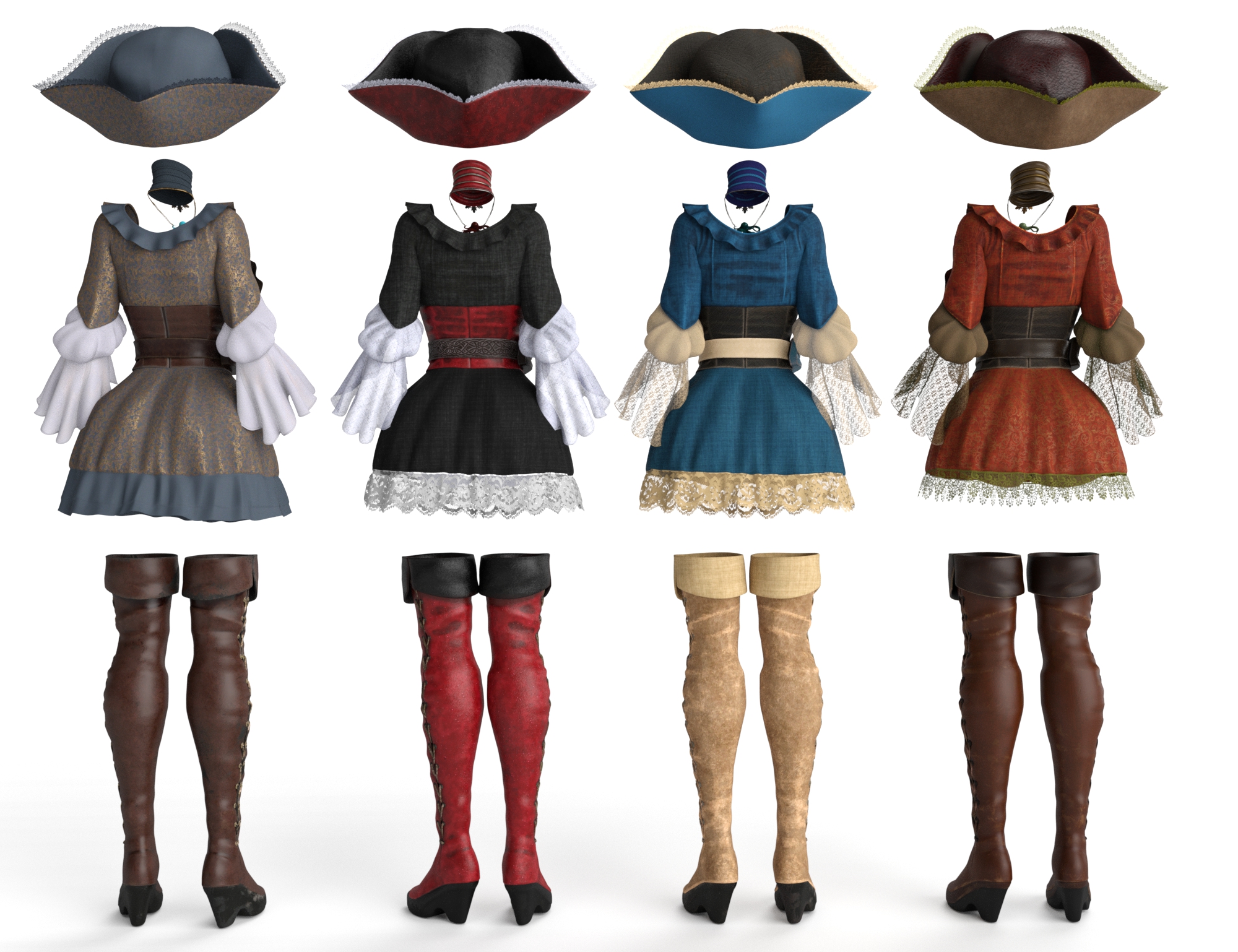 dForce Seven Seas Outfit Textures by: Moonscape GraphicsSade, 3D Models by Daz 3D