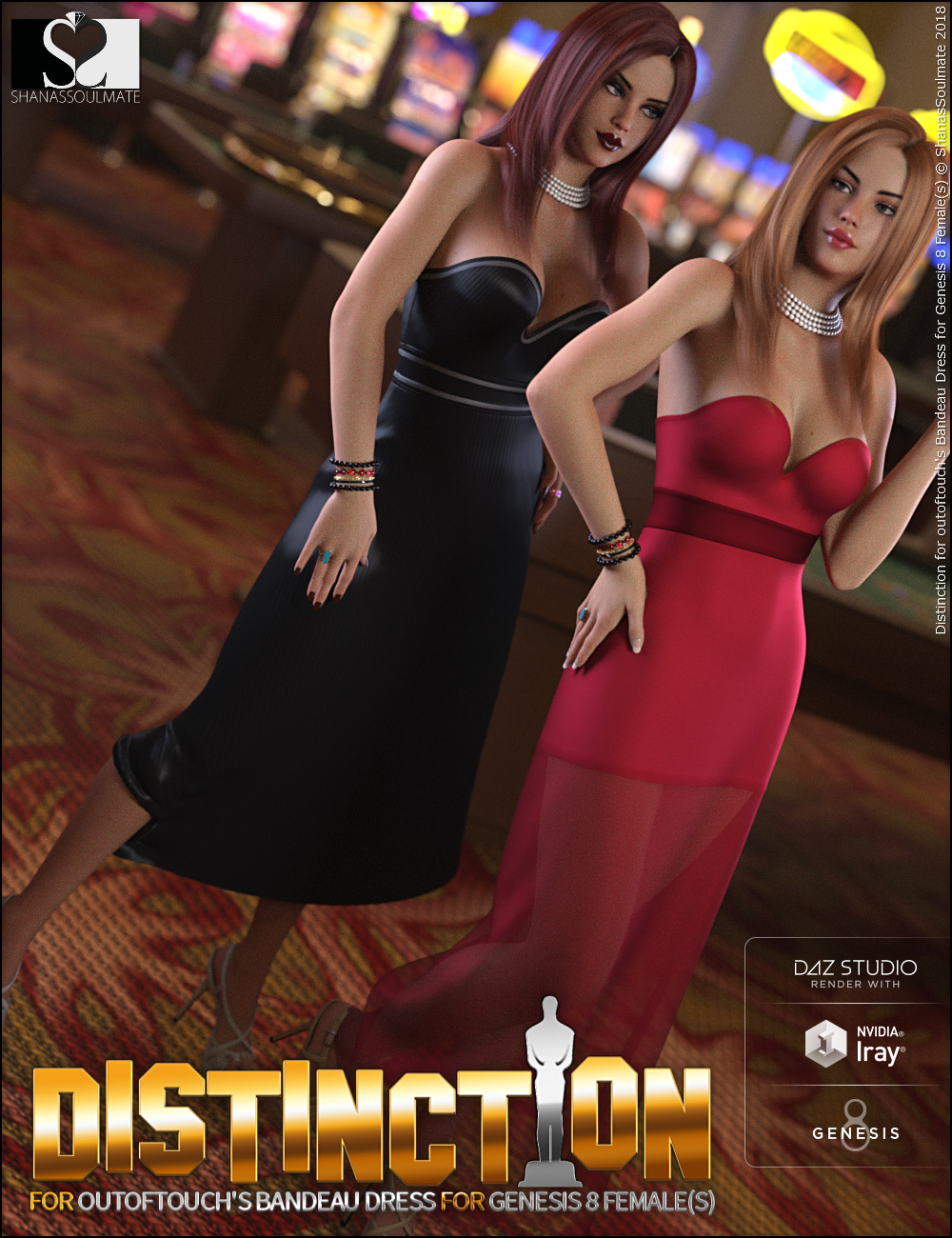 Distinction Textures for Bandeau Dress by: ShanasSoulmate, 3D Models by Daz 3D