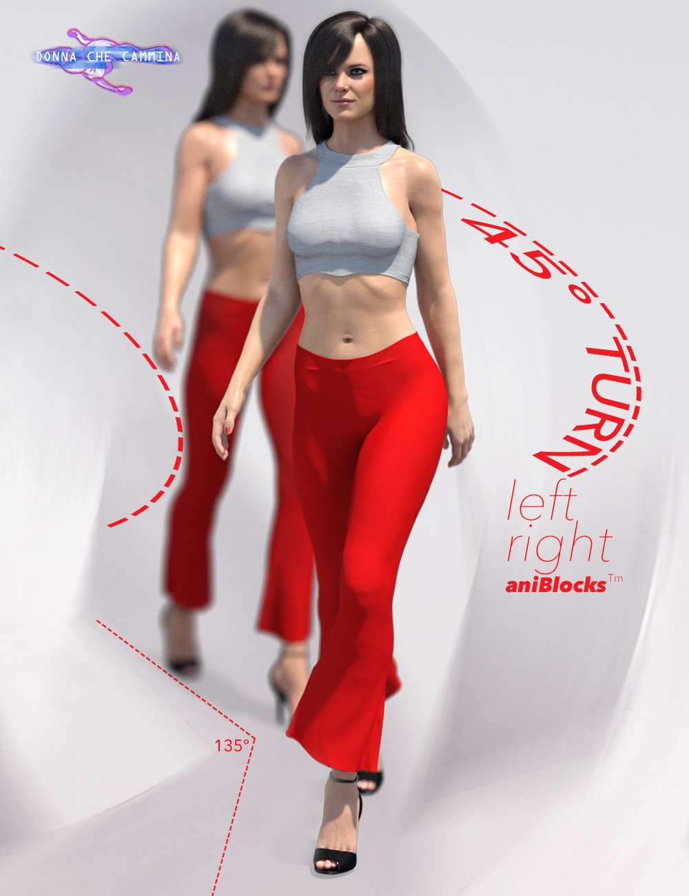 Quick Turn Walk Cycle Add On for Genesis 8 Female(s) by: Donna che cammina, 3D Models by Daz 3D