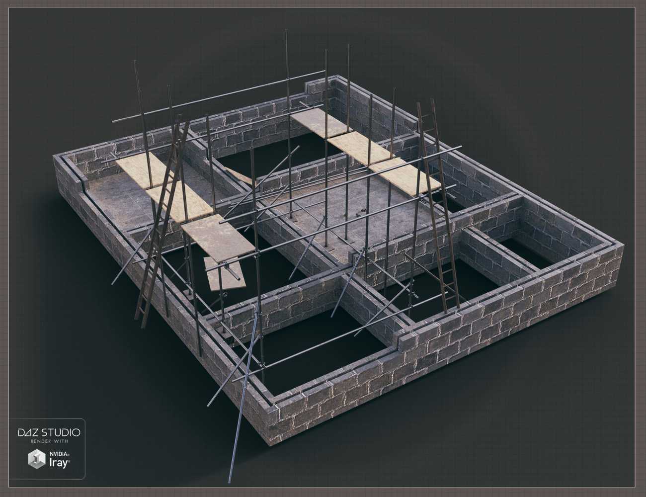 Building Site Buildings by: David BrinnenForbiddenWhispers, 3D Models by Daz 3D