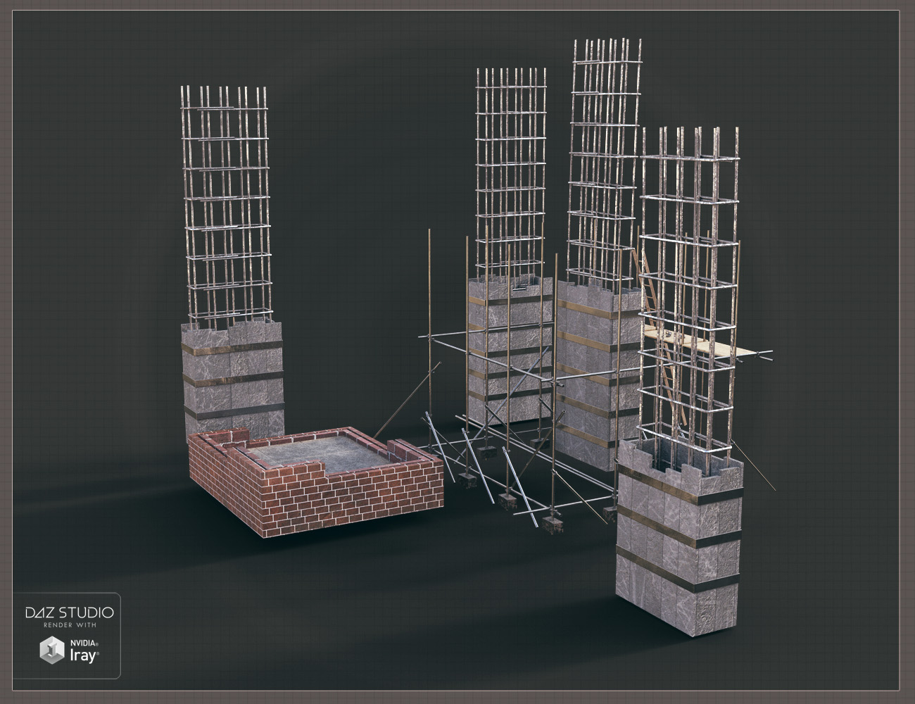 Building Site Buildings by: David BrinnenForbiddenWhispers, 3D Models by Daz 3D