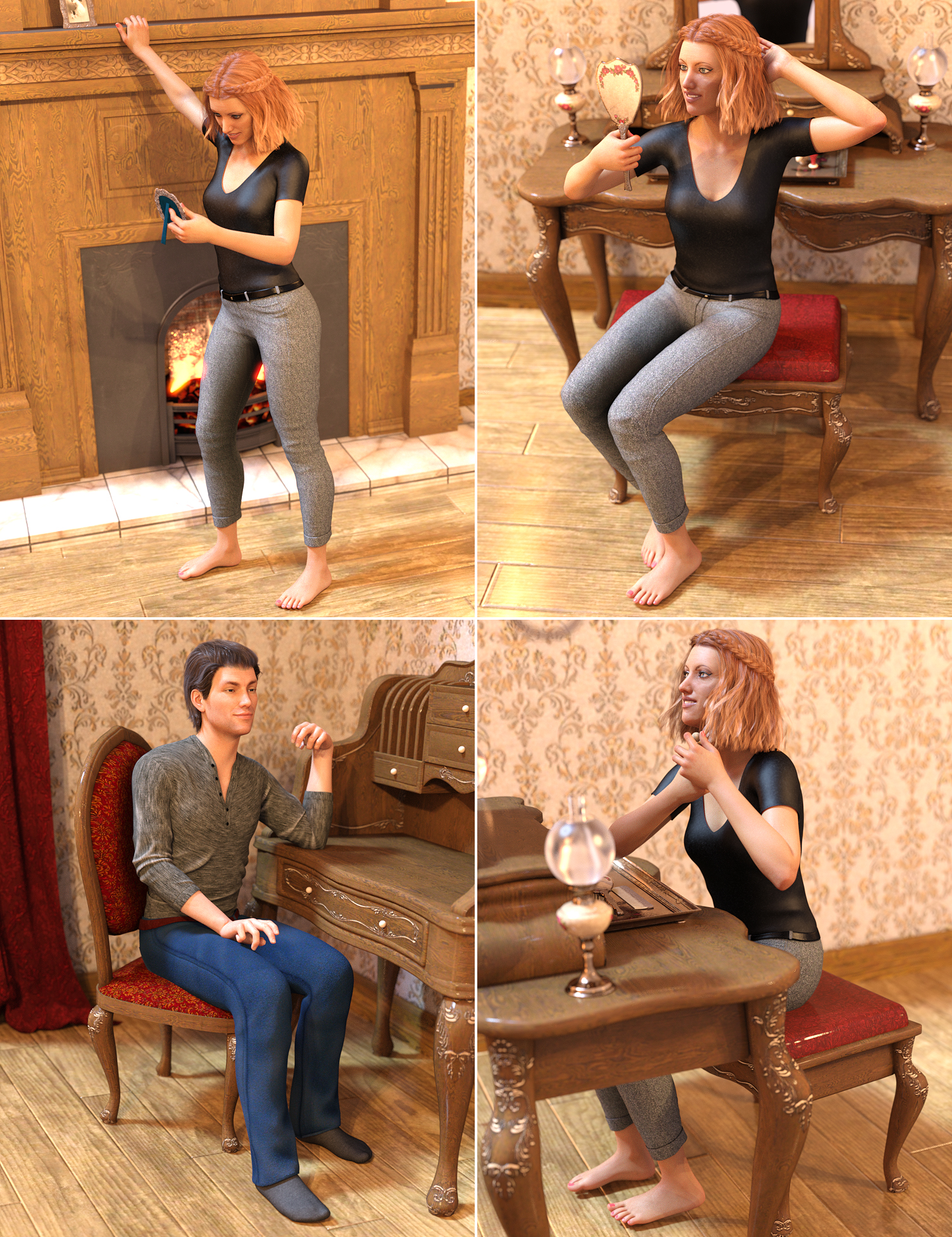 Gracious Preparations Poses by: Three Wishes, 3D Models by Daz 3D