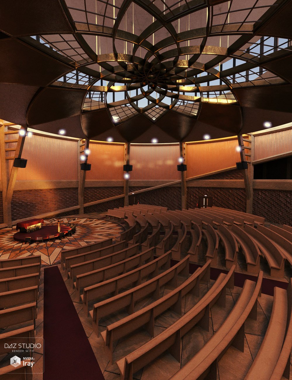 Lotus Flower Auditorium by: David BrinnenForbiddenWhispers, 3D Models by Daz 3D