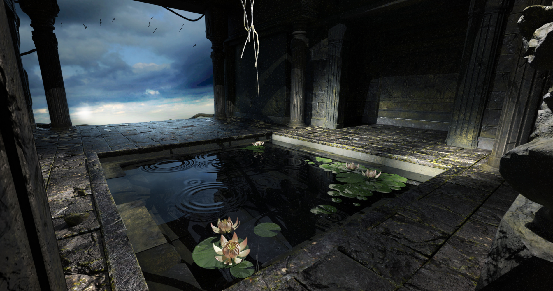 Jungle Water Temple by: The AntFarm, 3D Models by Daz 3D