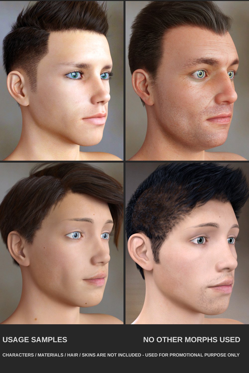 Face Morph Kit for Genesis 8 Male by: SF-Design, 3D Models by Daz 3D