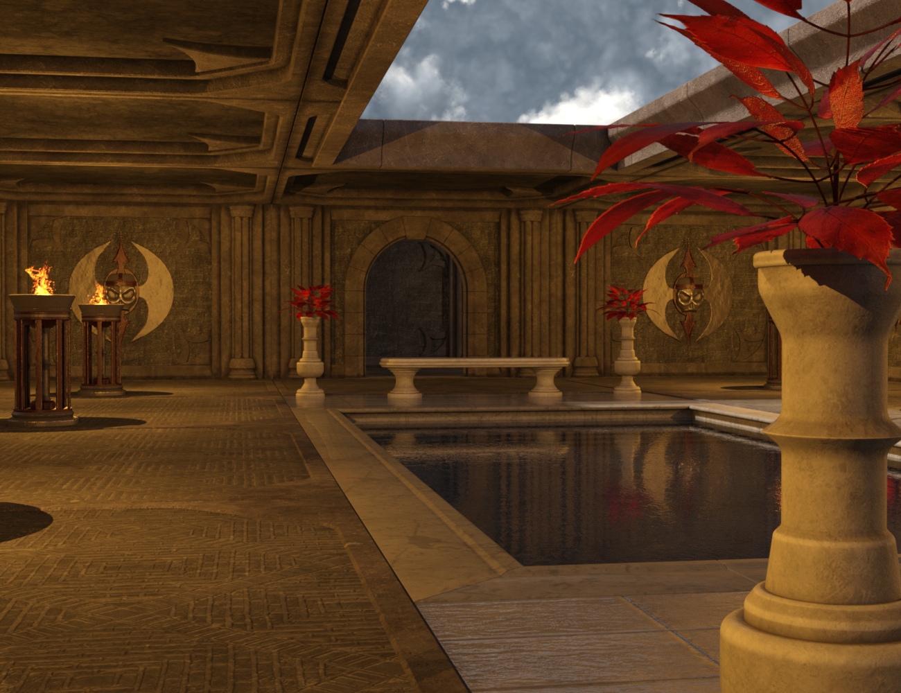 Silverthorn Fortress Pool Chamber by: Nightshift3D, 3D Models by Daz 3D