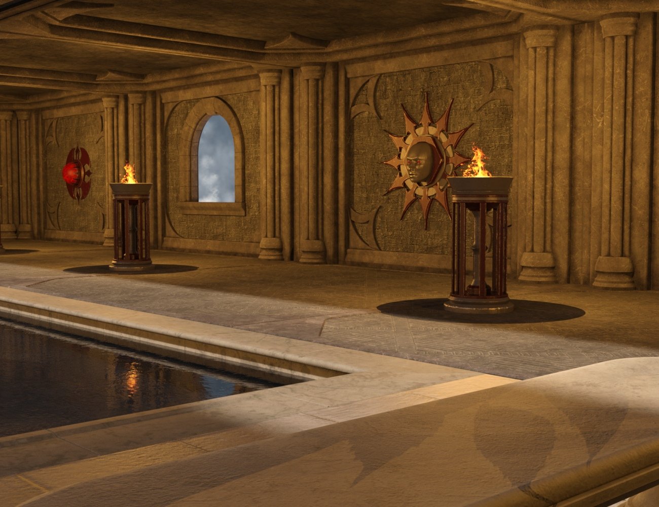 Silverthorn Fortress Pool Chamber by: Nightshift3D, 3D Models by Daz 3D