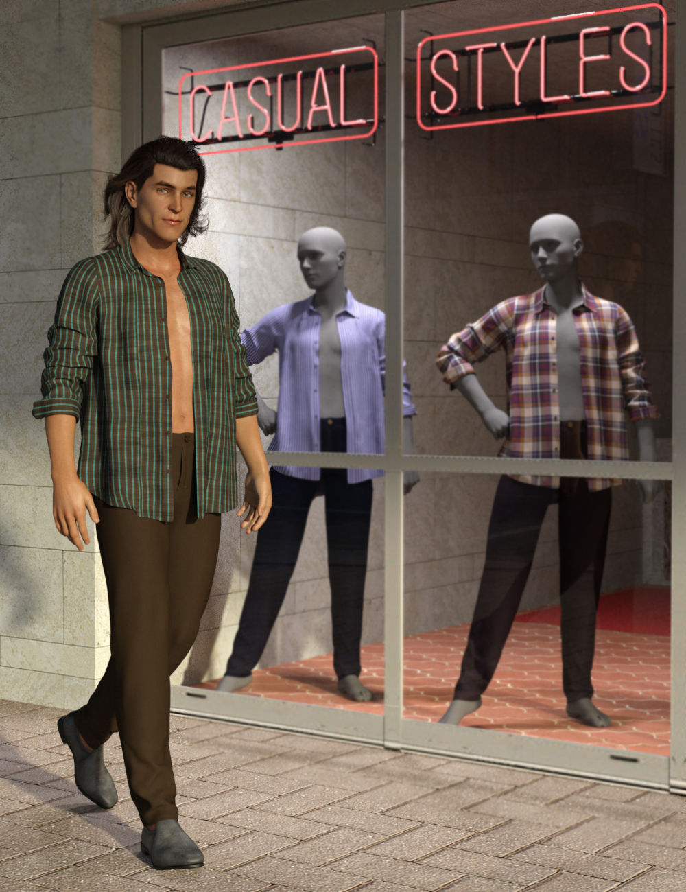 Casual Styles Textures for dForce My Guy Jeans and Shirt by: IDG DesignsDestinysGarden, 3D Models by Daz 3D