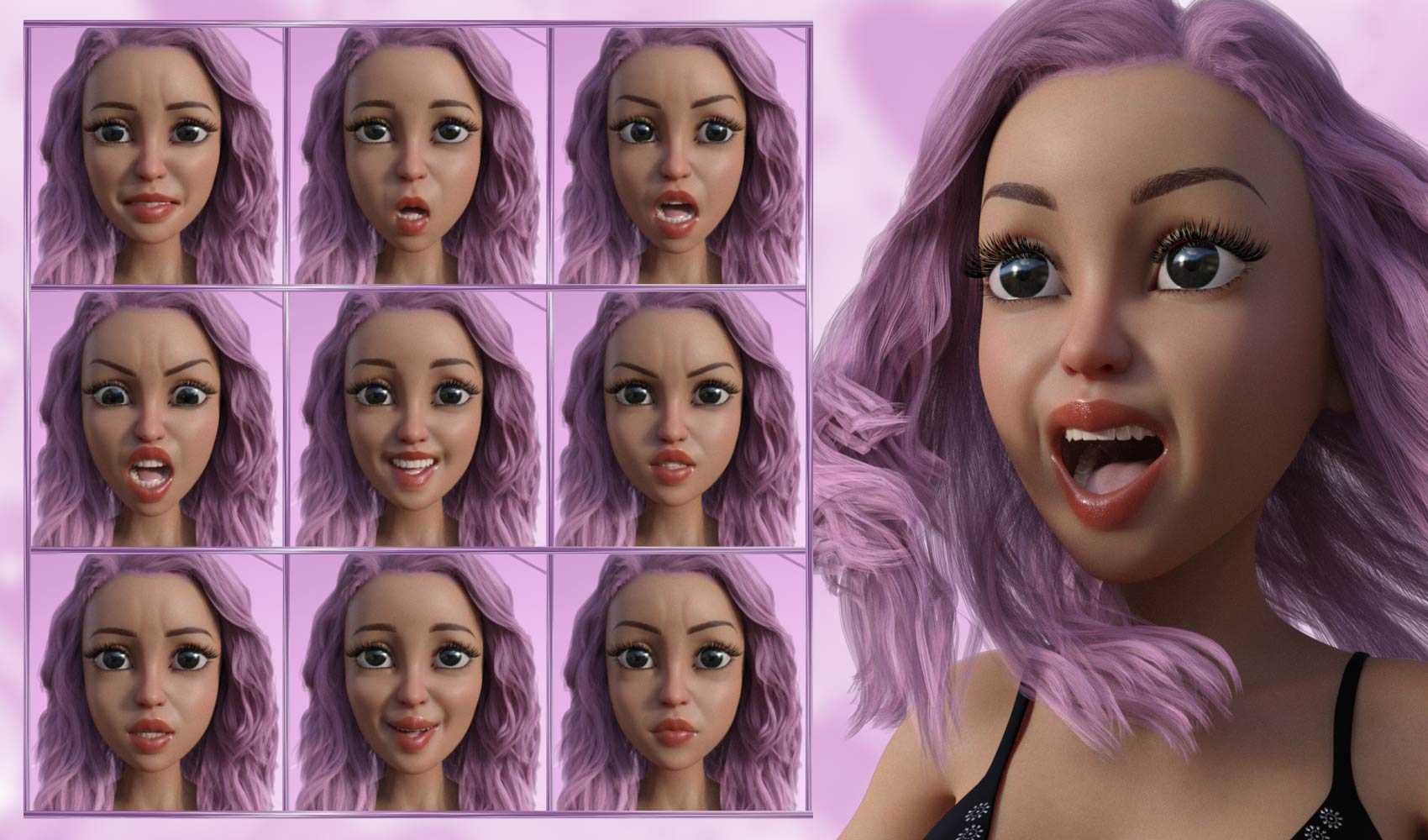 Funny Girl - Expressions for Genesis 8 Female and The Girl 8 Funny Girl - Expressions for Genesis 8 Female and The Girl 8 by: JWolf, 3D Models by Daz 3D