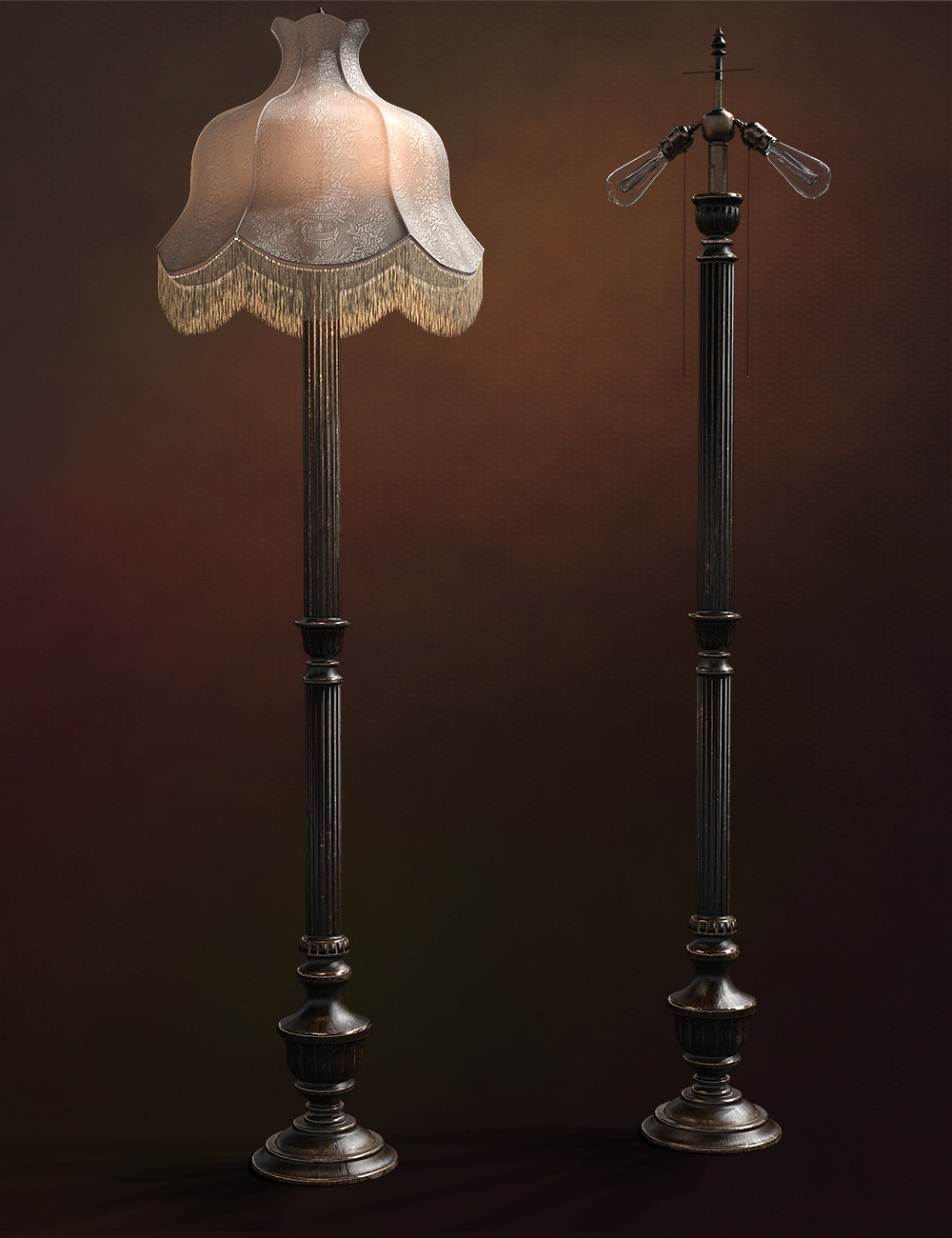 Vintage Lamps Iray by: LaurieS, 3D Models by Daz 3D
