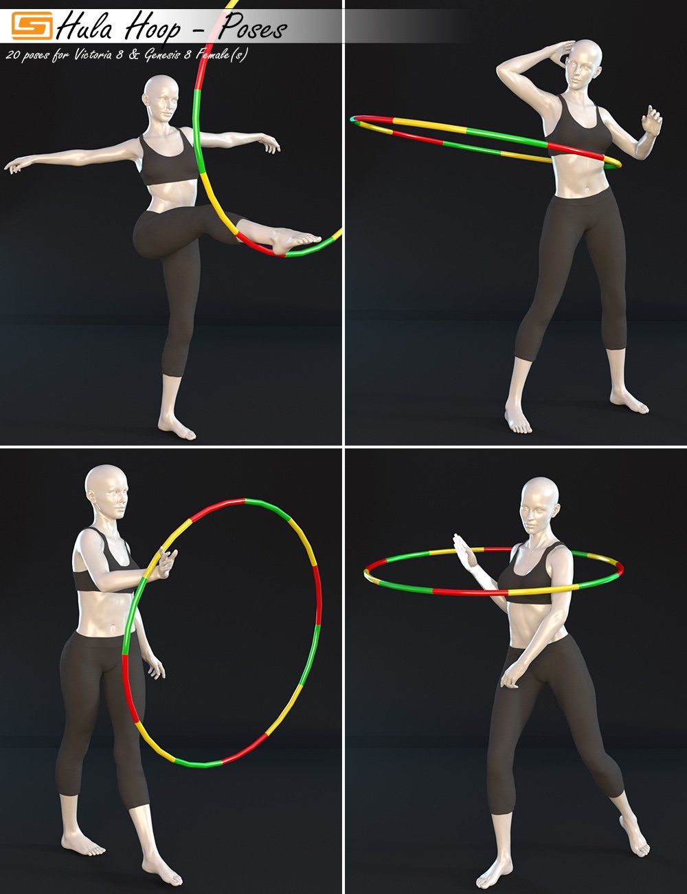Hula Hoop - Poses for Victoria 8 and Genesis 8 Female(s) Hula Hoop - Poses for Victoria 8 and Genesis 8 Female(s) by: Sedor, 3D Models by Daz 3D