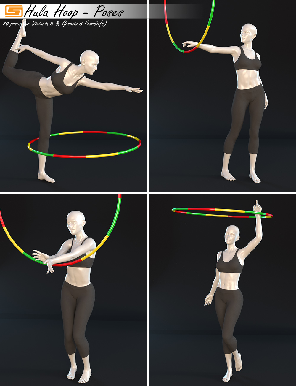 Hula Hoop - Poses for Victoria 8 and Genesis 8 Female(s) Hula Hoop - Poses for Victoria 8 and Genesis 8 Female(s) by: Sedor, 3D Models by Daz 3D