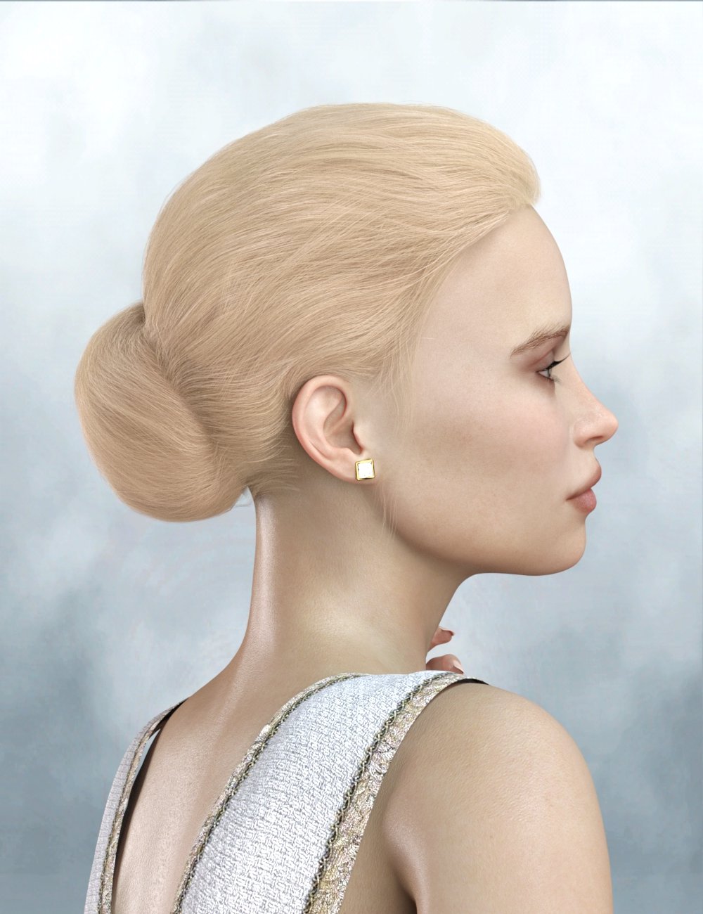 Elegant Bun Hair for Genesis 8 and Genesis 3 Female(s)