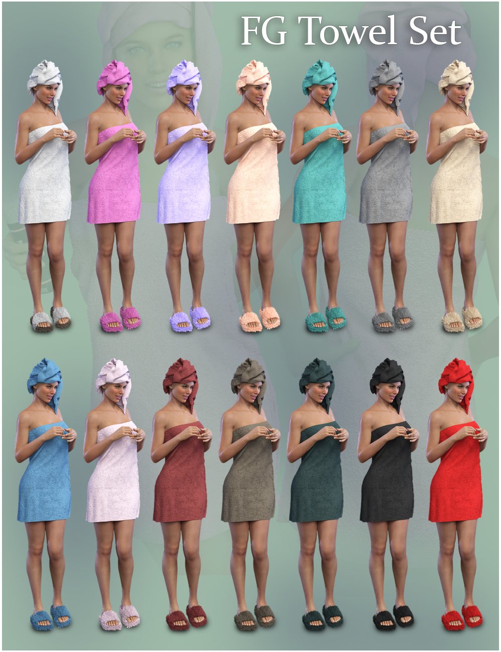 dForce FG Luxury Bathroom Towel Set dForce FG Luxury Bathroom Towel Set by: Valery3DFugazi1968, 3D Models by Daz 3D