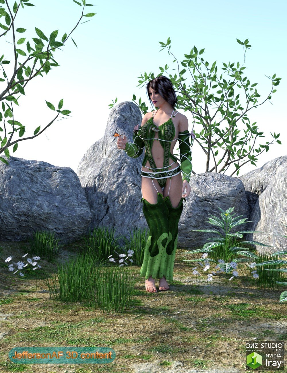Iray Plants and Rocks Pack by: JeffersonAF, 3D Models by Daz 3D