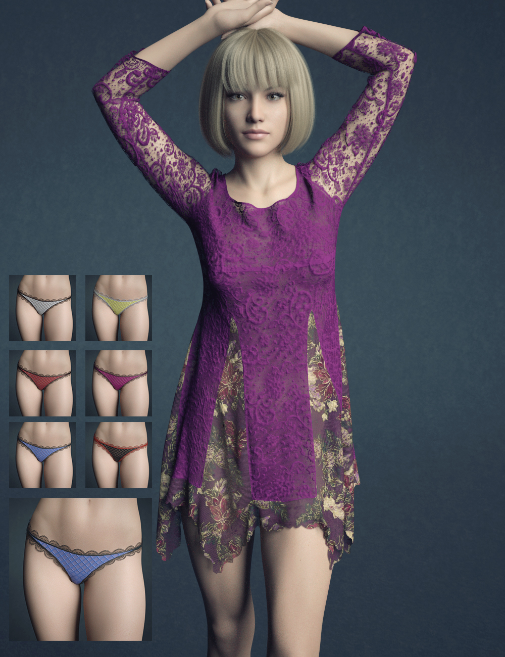 Dforce Lace Blouse Outfit For Genesis 8 Females Daz 3d 1214