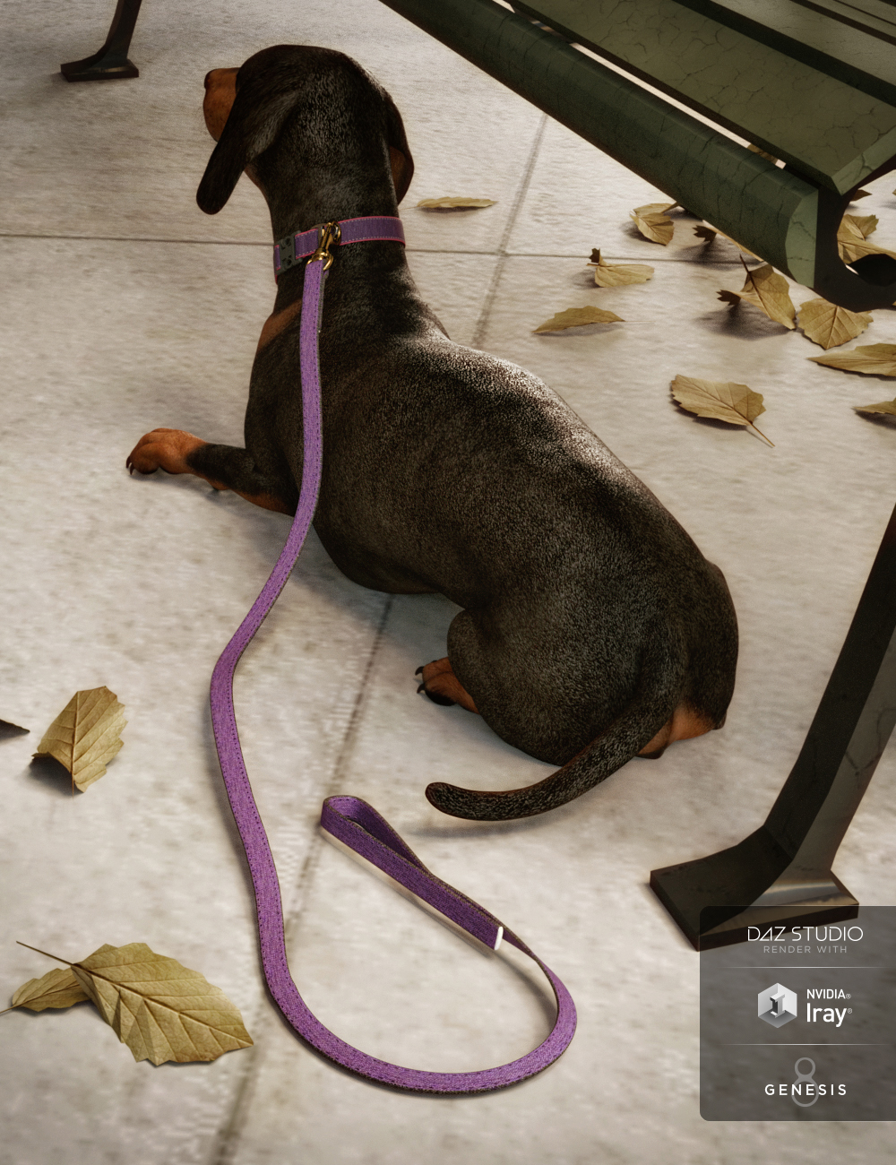 Collars and Leashes for Daz Dog(s) 8 by: Mely3D, 3D Models by Daz 3D
