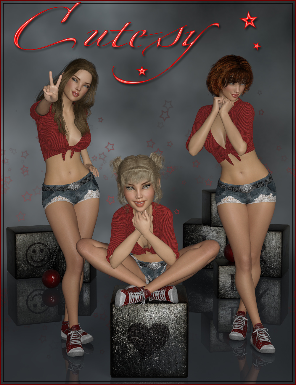 Cutesy Poses for Genesis 3 and 8 Female(s) by: ilona, 3D Models by Daz 3D