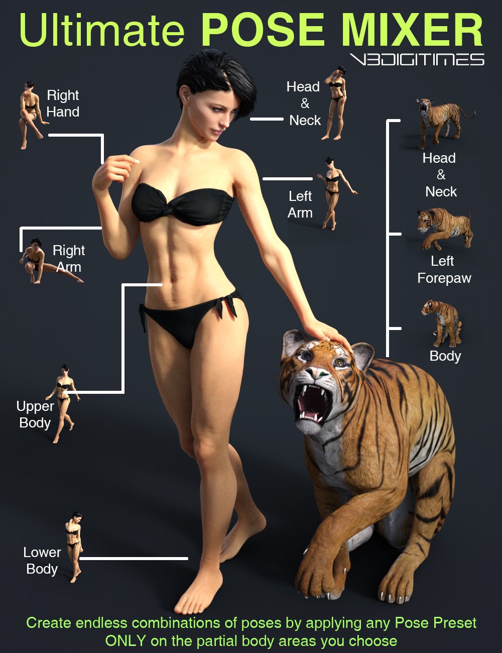 Ultimate Pose Mixer by: V3Digitimes, 3D Models by Daz 3D