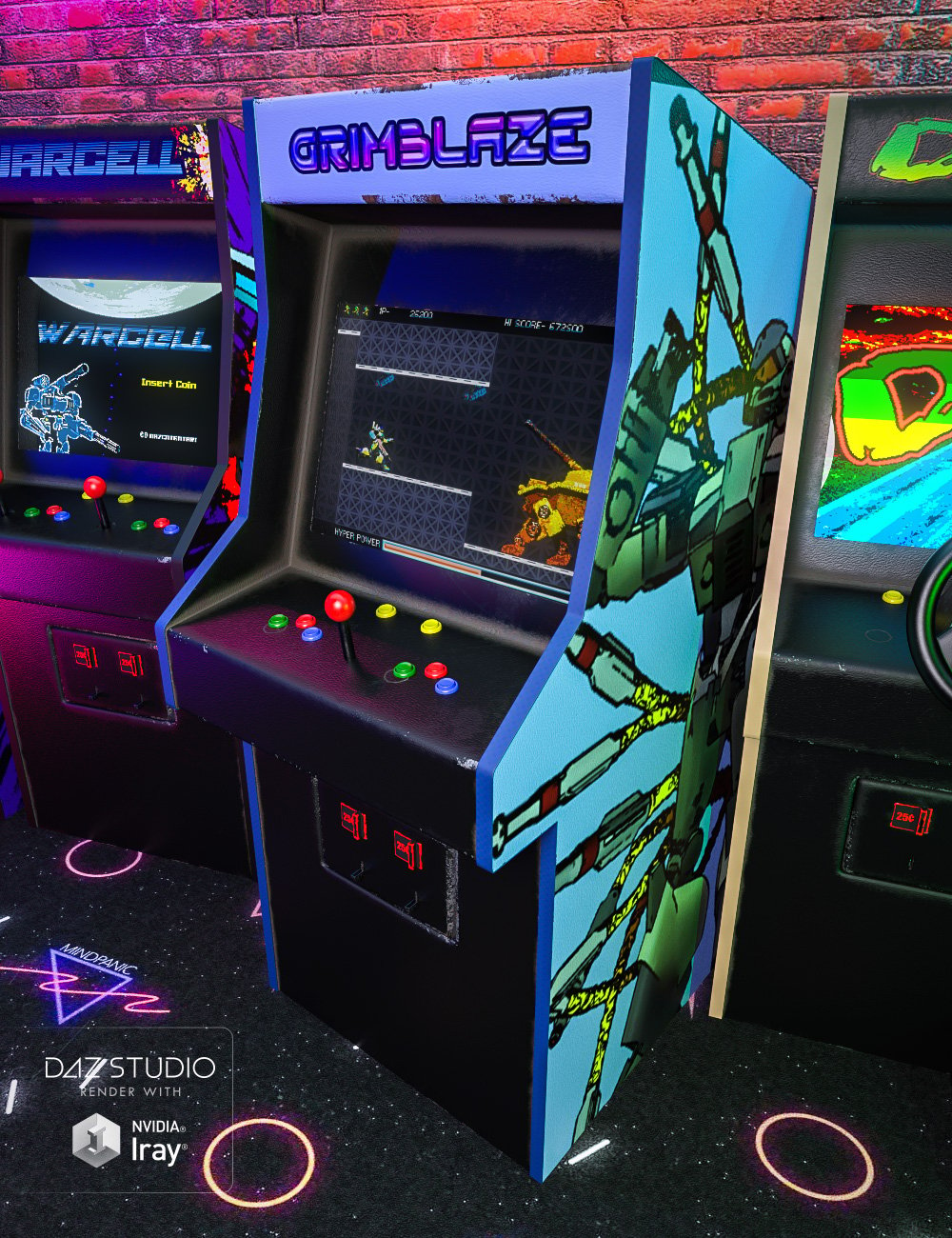 Retro Arcade Cabinets by: Valandar, 3D Models by Daz 3D