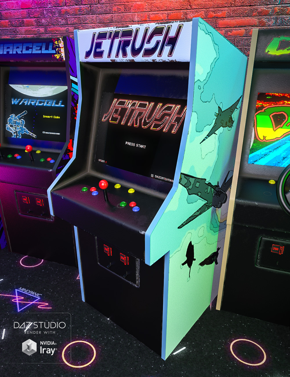 Retro Arcade Cabinets by: Valandar, 3D Models by Daz 3D