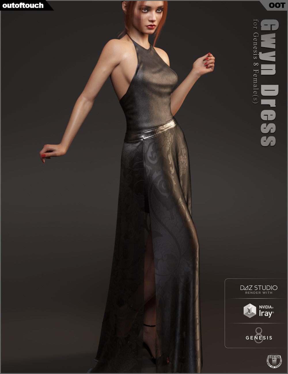 dForce Gwyn Dress for Genesis 8 Female(s) by: outoftouch, 3D Models by Daz 3D