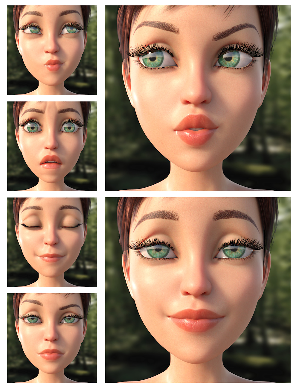 TOON GIRLS Expressions for The Girl 8 by: Sharktooth, 3D Models by Daz 3D