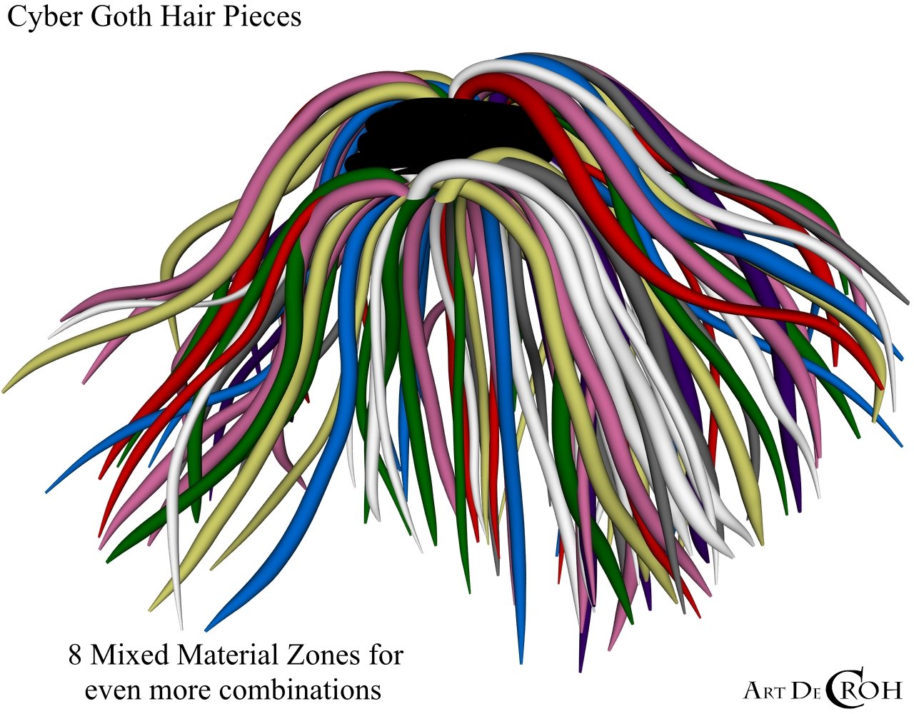 Cyber Goth Hair Pieces for Genesis 8 Female(s) Cyber Goth Hair Pieces for Genesis 8 Female(s) by: Art-de-Croh, 3D Models by Daz 3D