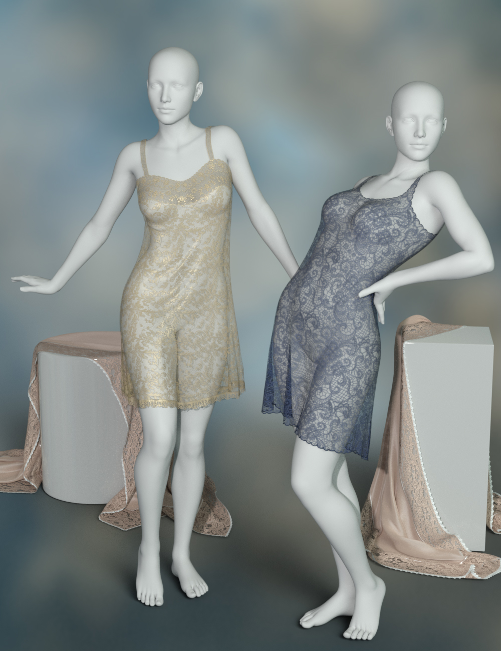 dForce Chelsea Slip Dresses for Genesis 8 Female(s) by: PandyGirlWildDesigns, 3D Models by Daz 3D