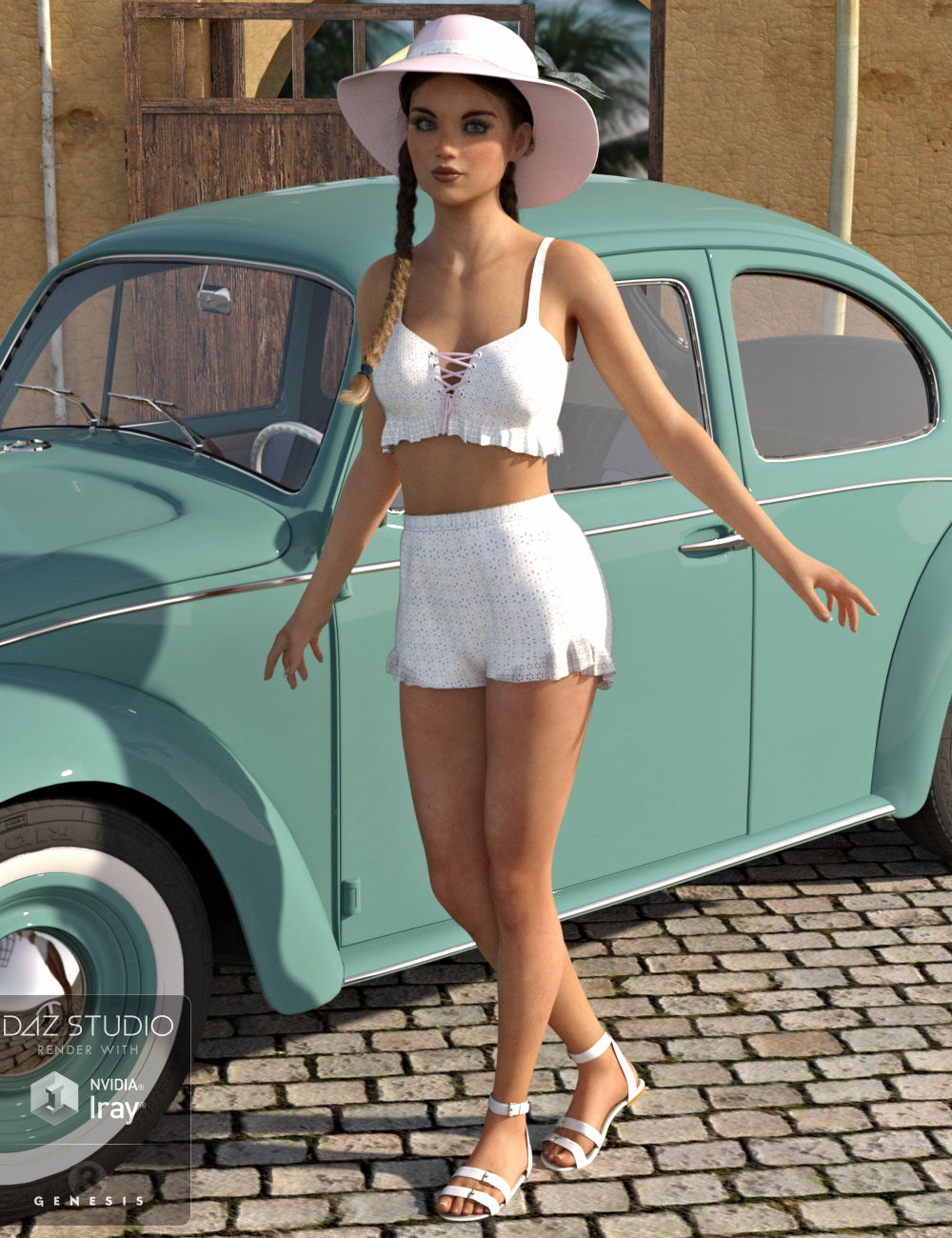 dForce Summer Sass for Genesis 8 Female(s) by: WildDesigns, 3D Models by Daz 3D
