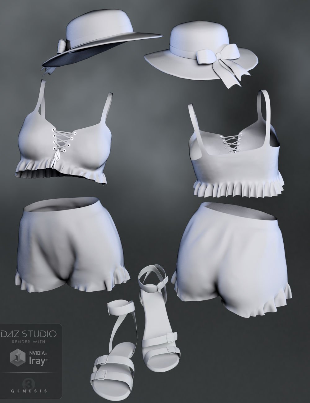 dForce Summer Sass for Genesis 8 Female(s) by: WildDesigns, 3D Models by Daz 3D
