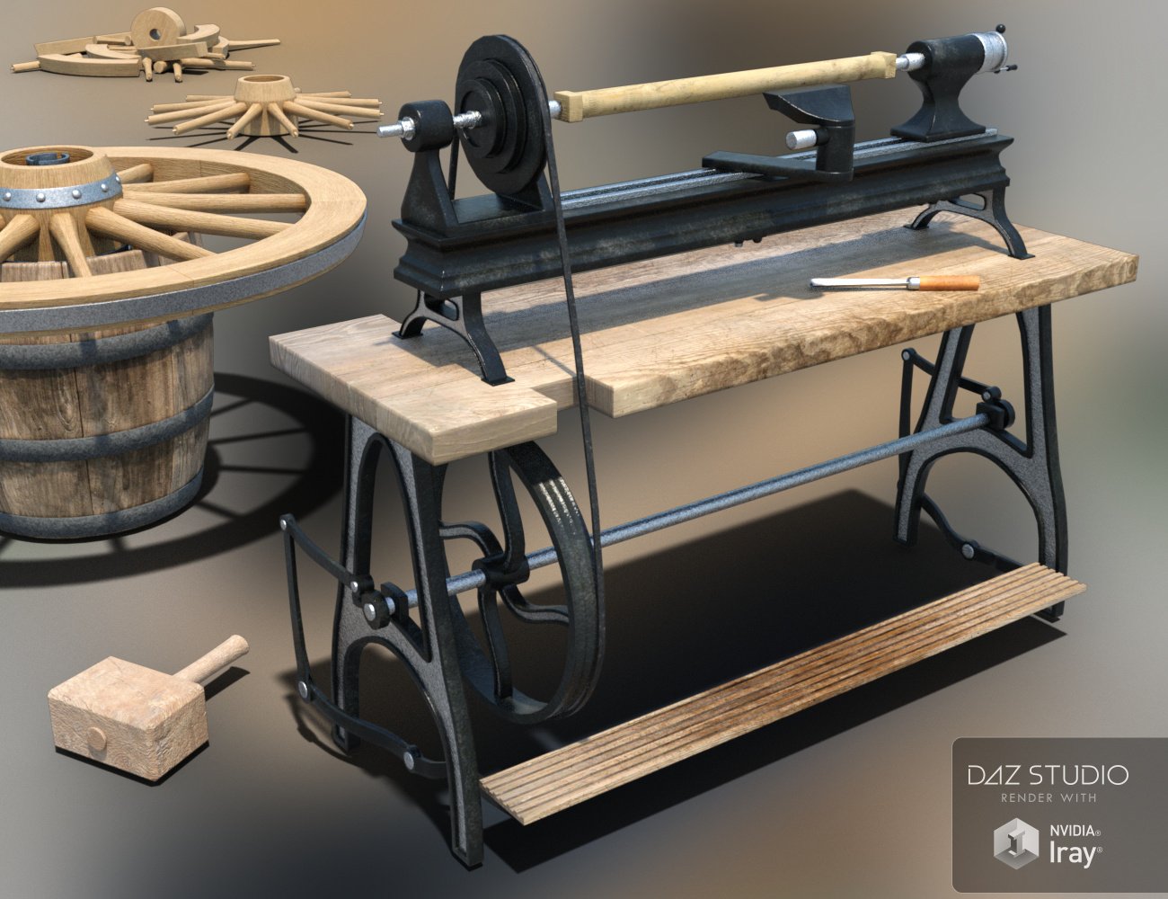 Wheelwrights Workshop by: Merlin Studios, 3D Models by Daz 3D