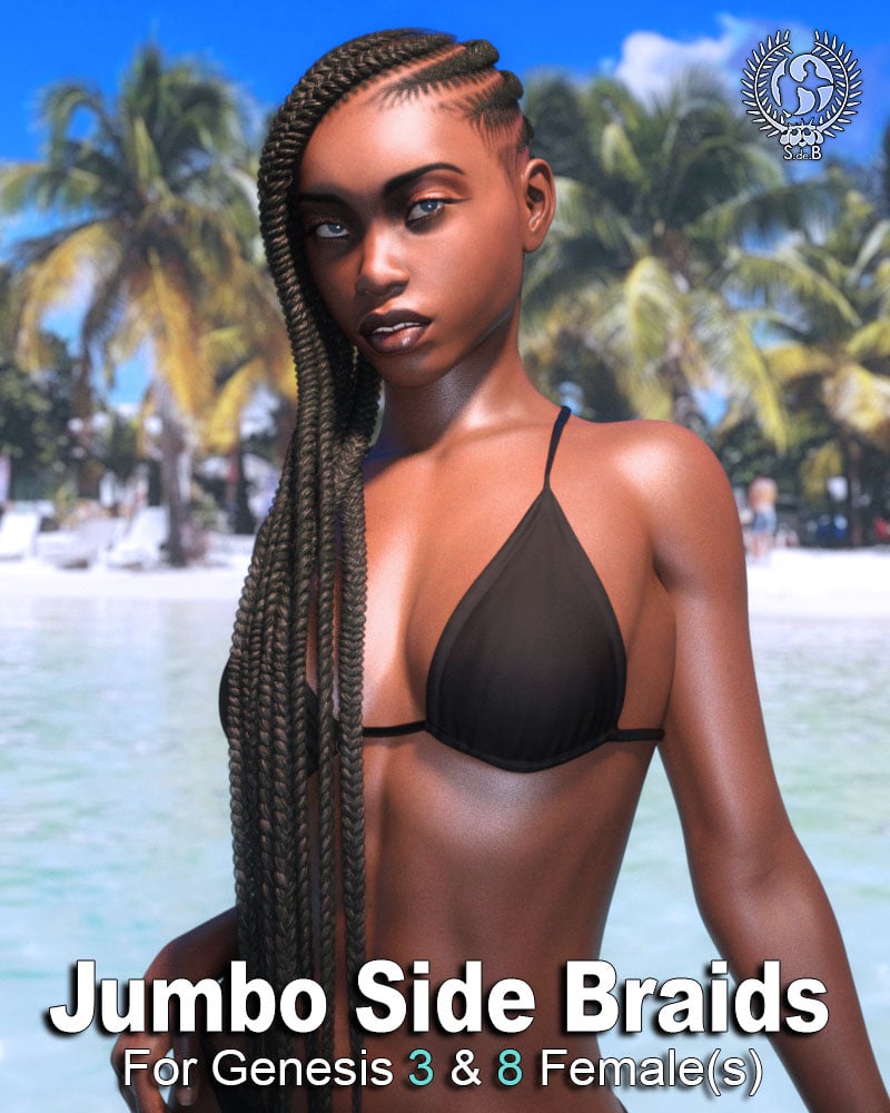 Jumbo Side Braids for Genesis 3 and 8 Female(s)