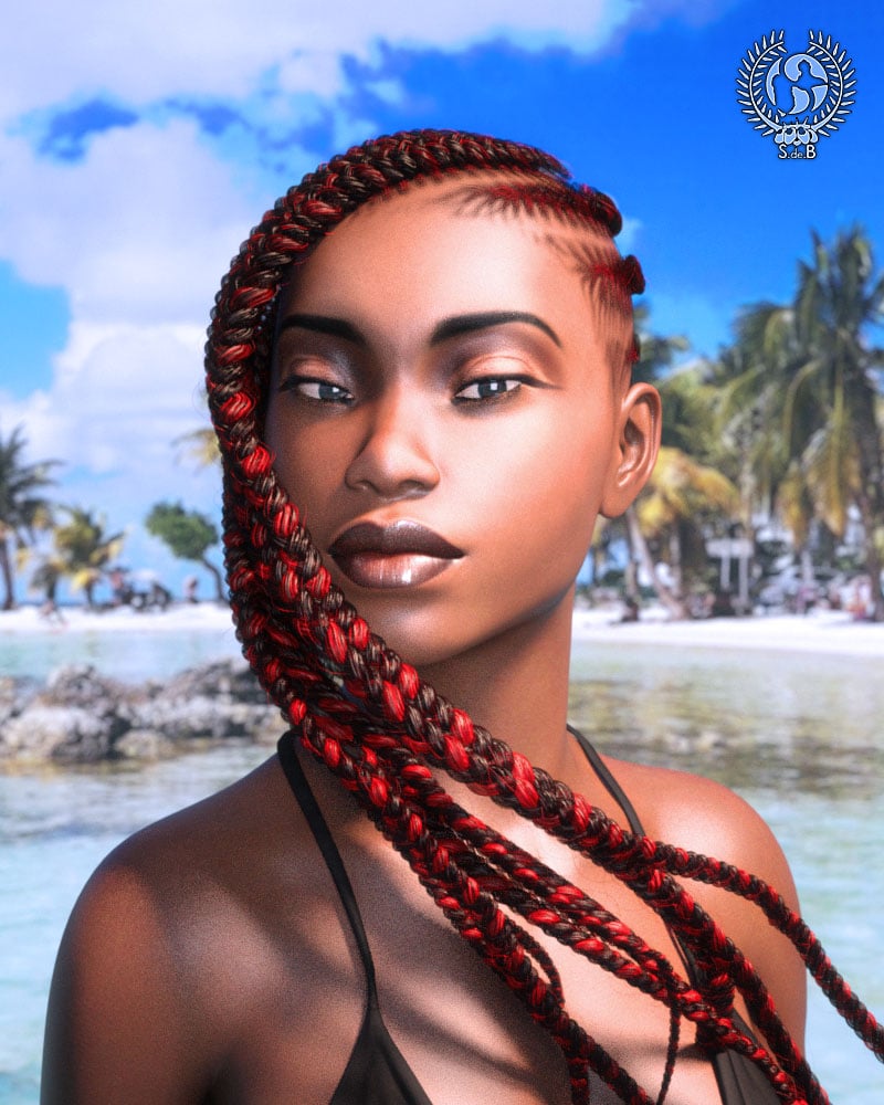 Jumbo Side Braids for Genesis 3 and 8 Female(s) | Daz 3D