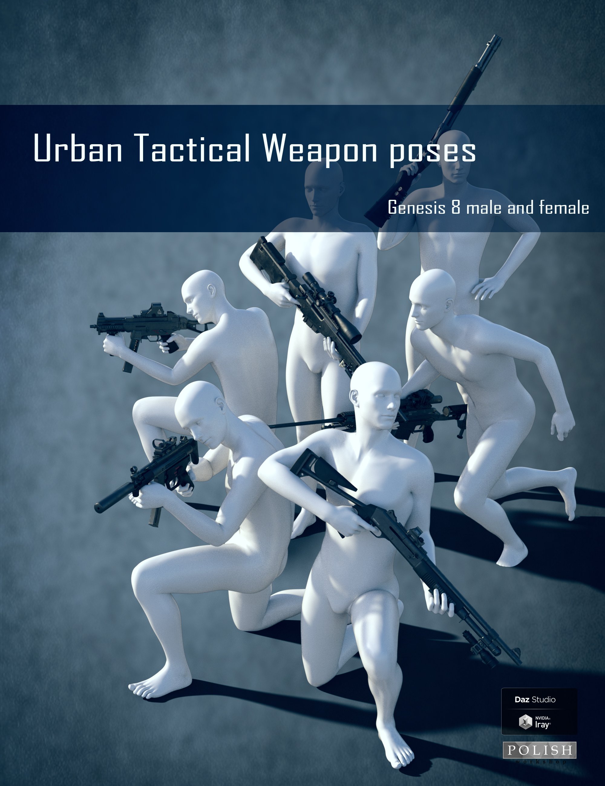 Urban Tactical Weapon Poses by: Polish, 3D Models by Daz 3D