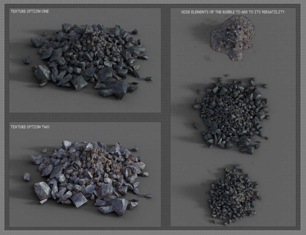 Rubble for Everyone Vol I Rubble for Everyone Vol I by: David BrinnenForbiddenWhispers, 3D Models by Daz 3D
