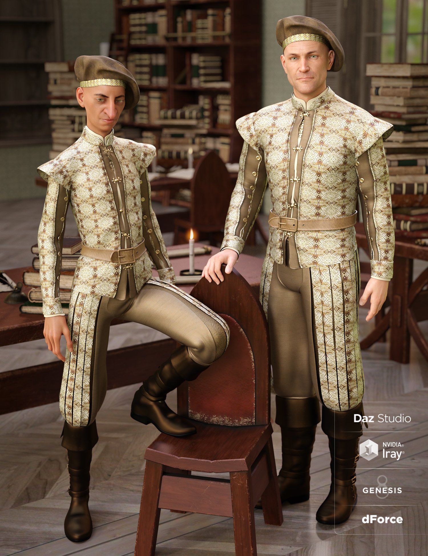 dForce Renaissance Attire for Genesis 8 Males dForce Renaissance Attire for Genesis 8 Males by: Ravenhair, 3D Models by Daz 3D