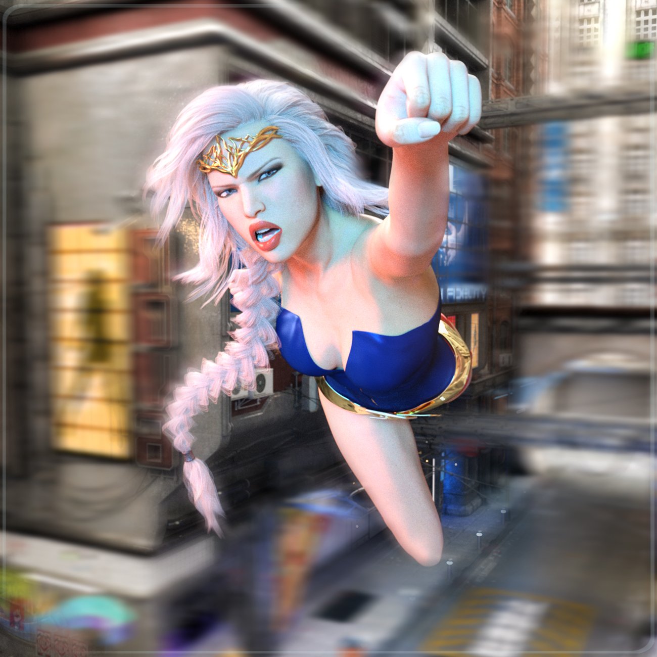 Z Super Heroine - Poses and Partials for Genesis 3 and 8 Female by: Zeddicuss, 3D Models by Daz 3D