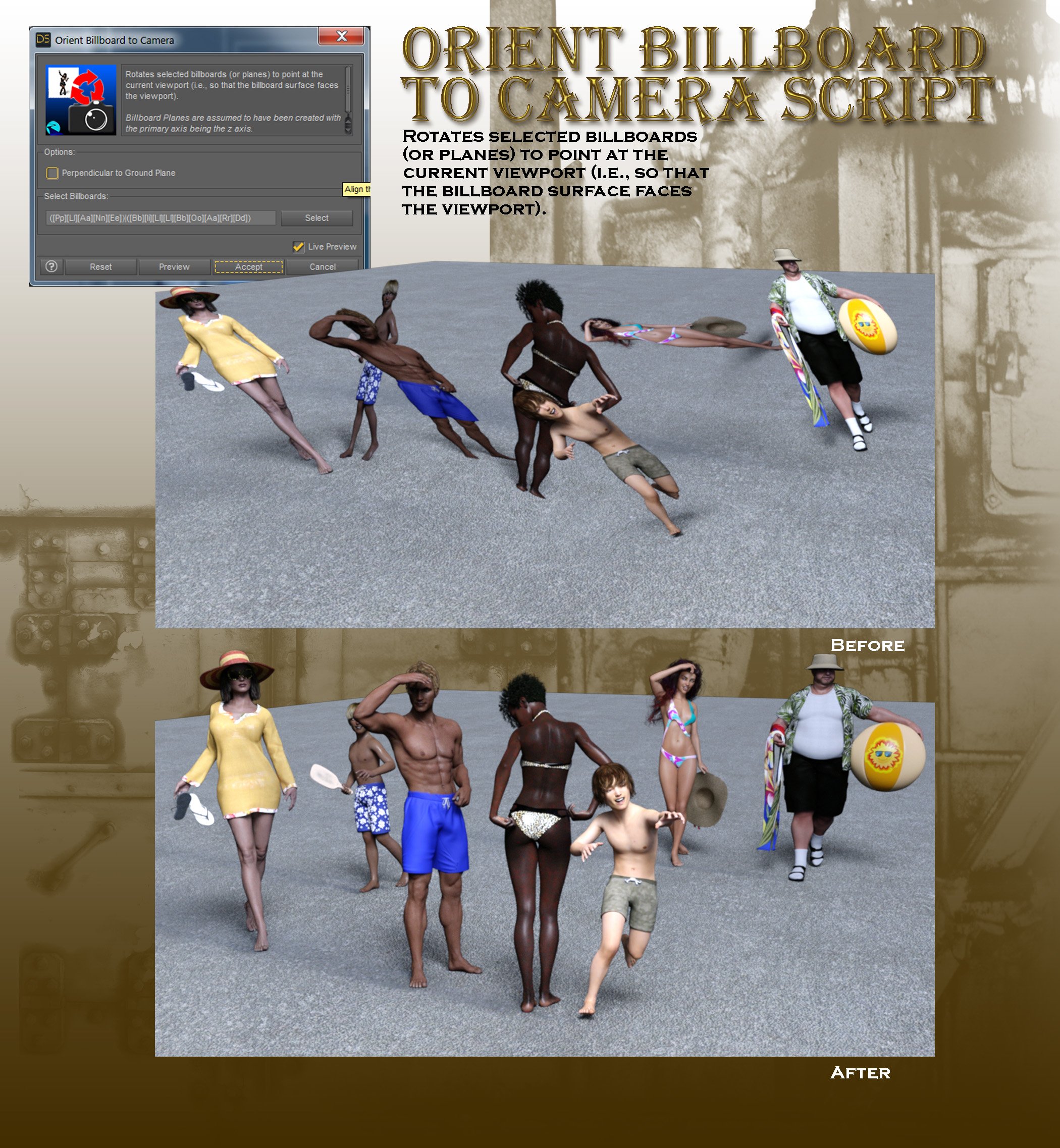 Now-Crowd Billboards - Beach Life Now-Crowd Billboards - Beach Life by: RiverSoft Art, 3D Models by Daz 3D