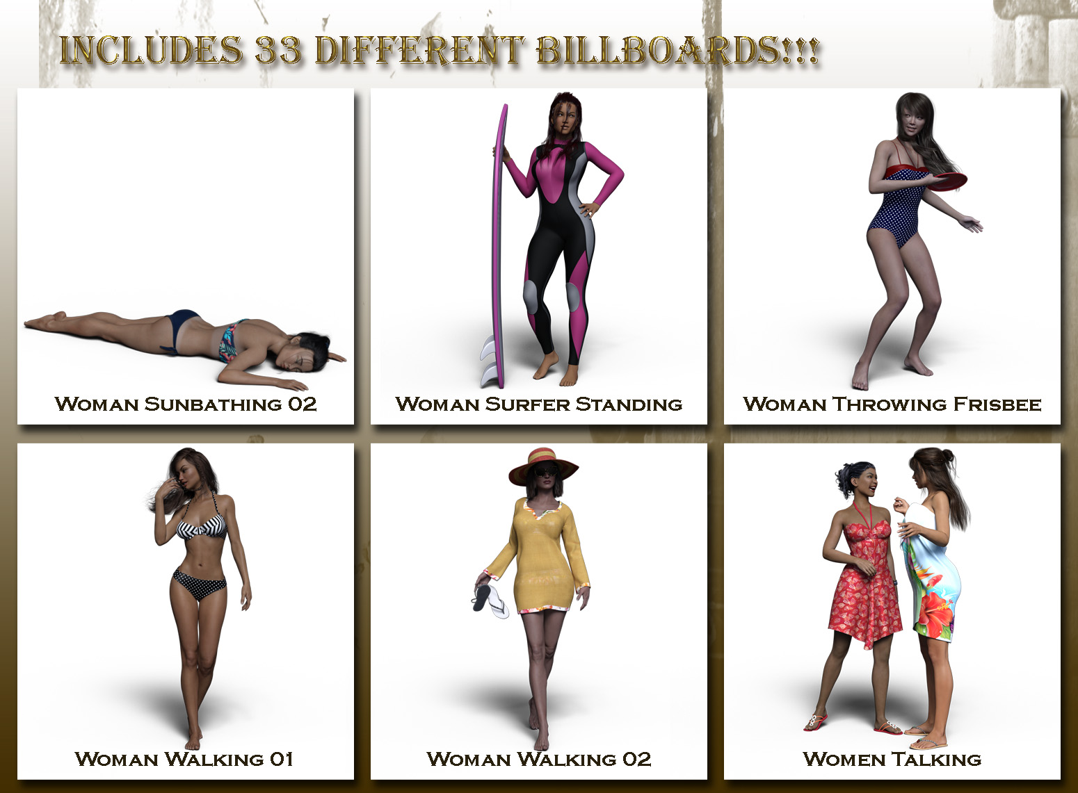 Now-Crowd Billboards - Beach Life by: RiverSoft Art, 3D Models by Daz 3D