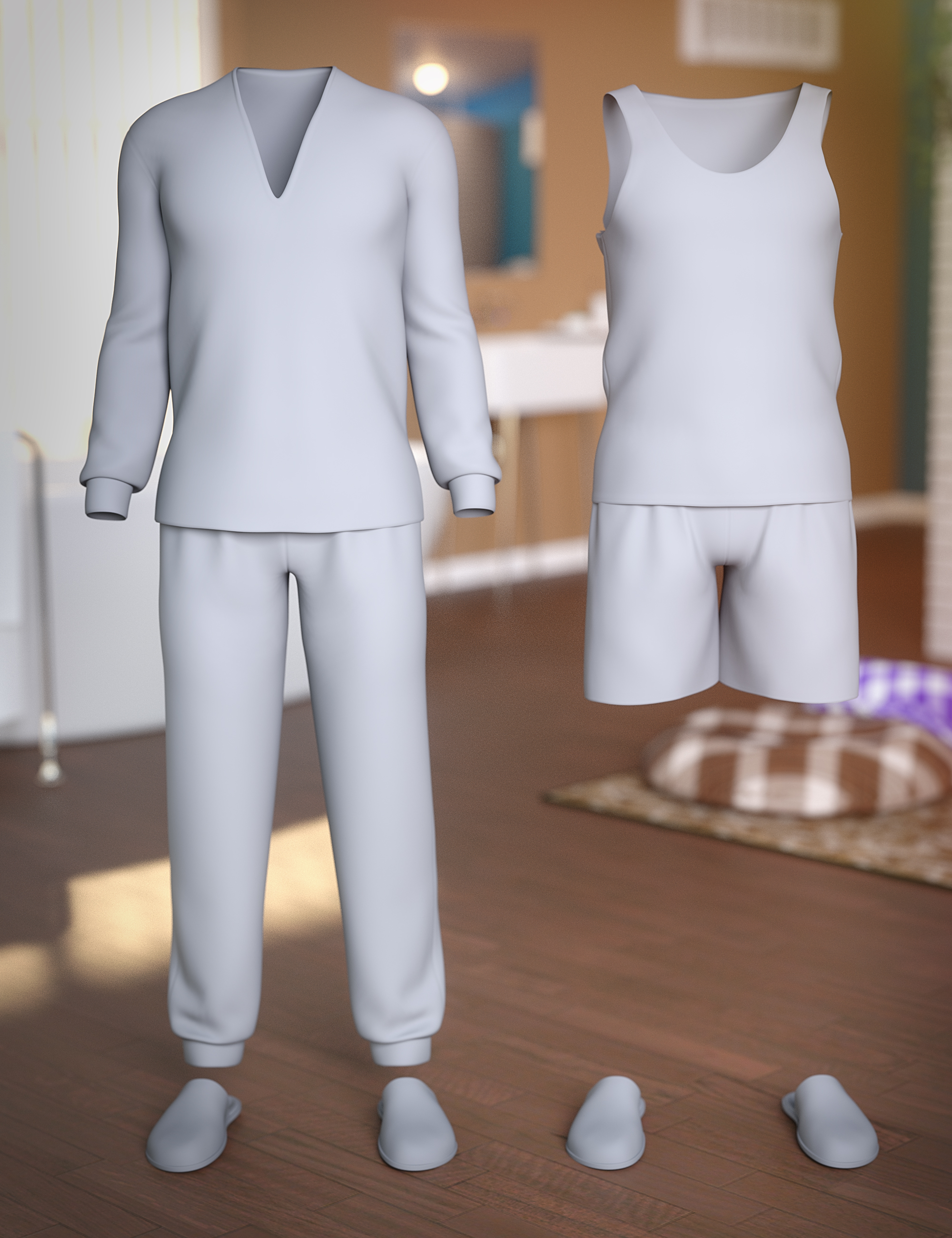 dForce Pajamas for Genesis 8 Male(s) by: Ravenhair, 3D Models by Daz 3D