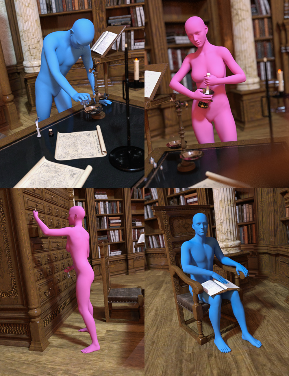 Mage and Assistant Poses for Genesis 8 Mage and Assistant Poses for Genesis 8 by: Three Wishes, 3D Models by Daz 3D