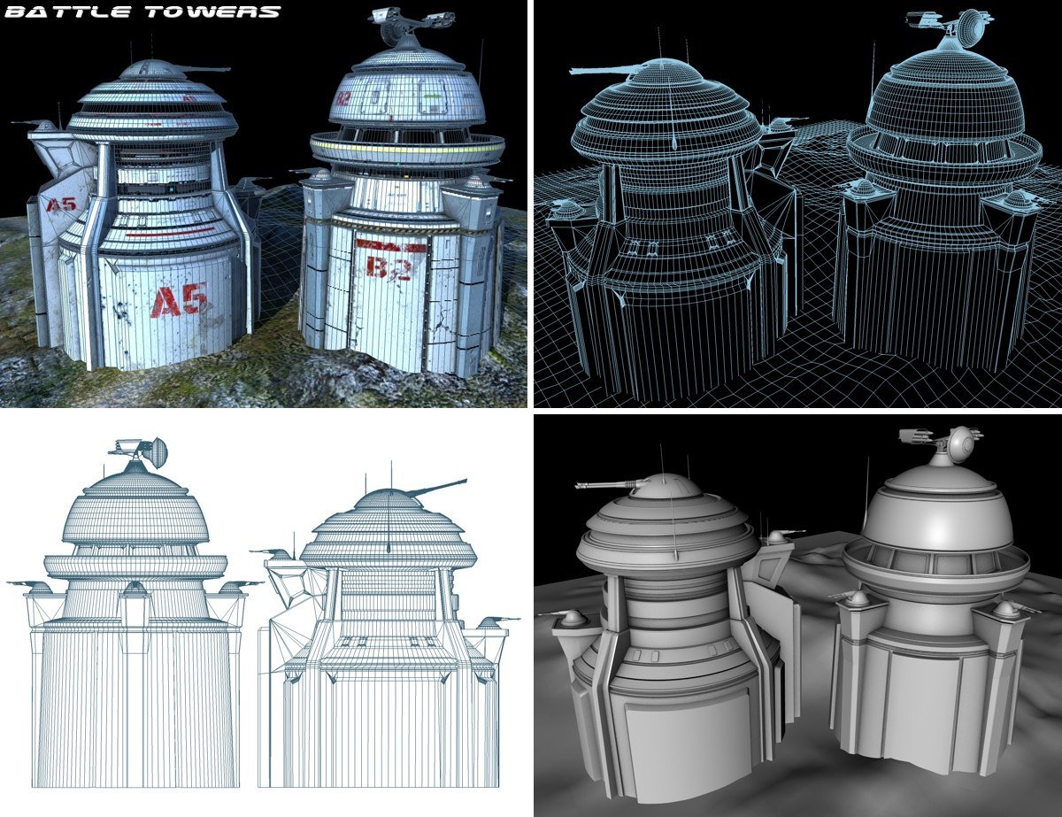 Battle Towers by: Kibarreto, 3D Models by Daz 3D
